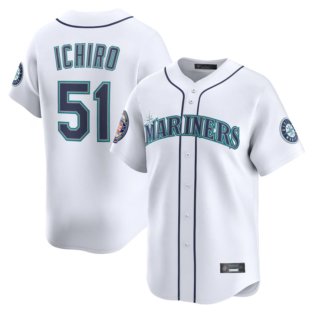 Kooe S.Mariners #51 Ichiro Suzuki Player White 2025 National Hall of Fame Home Limited Stitched Jerseys