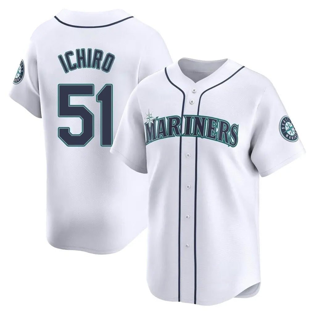 Kooe S.Mariners #51 Ichiro Suzuki Player White Home Limited Stitched Jerseys