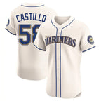 Kooe S.Mariners #58 Luis Castillo Player Cream Home Limited Elite Stitched Jerseys