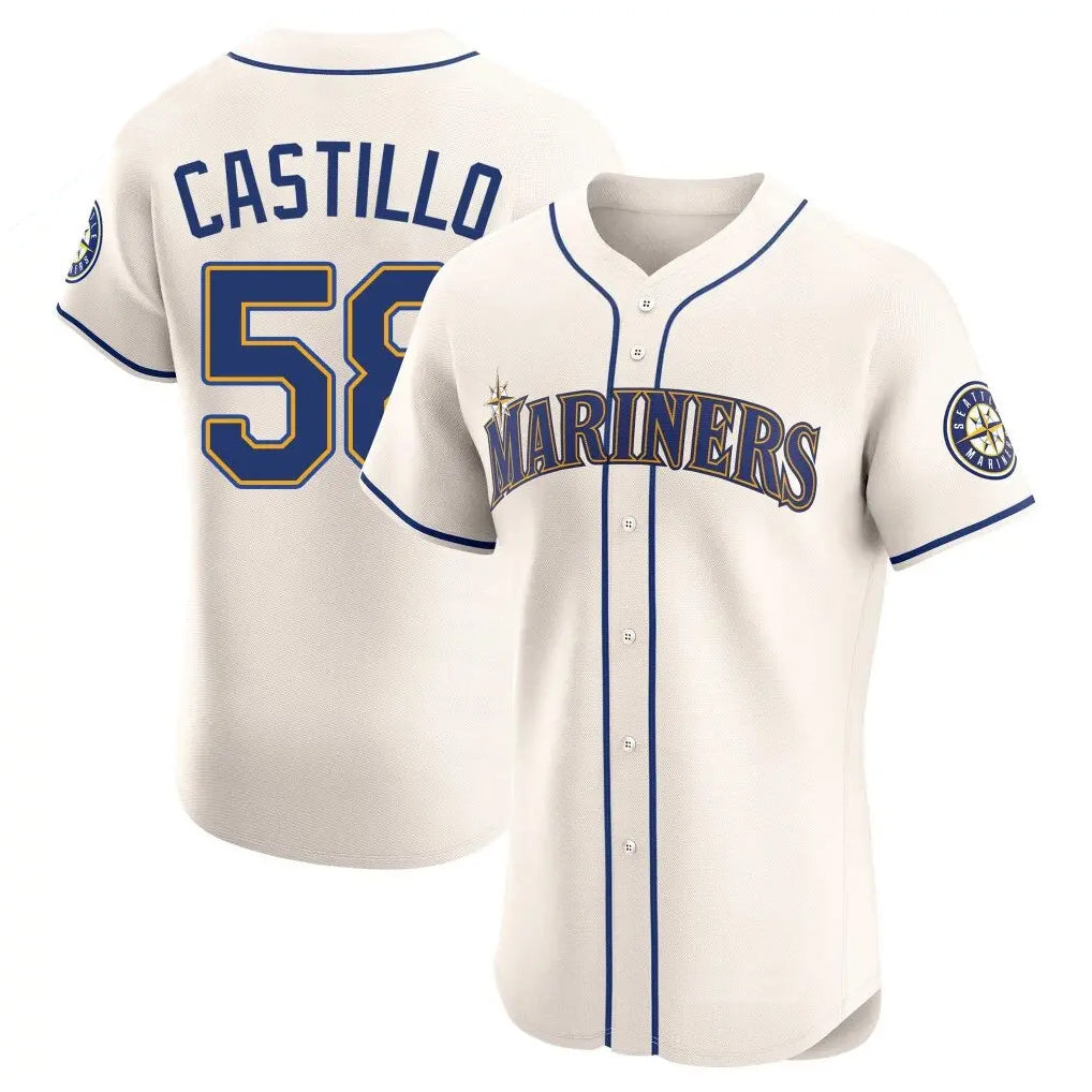 Kooe S.Mariners #58 Luis Castillo Player Cream Home Limited Elite Stitched Jerseys