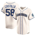 Kooe S.Mariners #58 Luis Castillo Player Cream Home Limited Stitched Jerseys