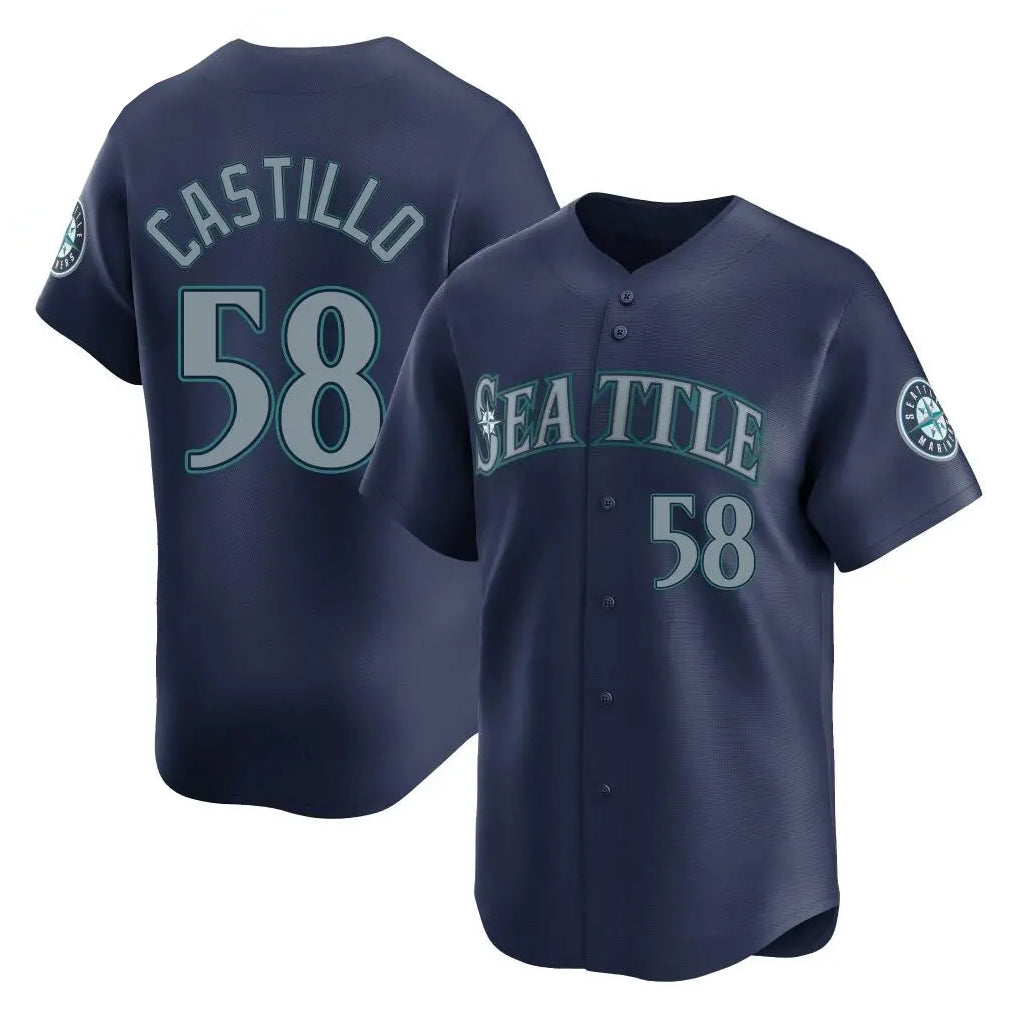Kooe S.Mariners #58 Luis Castillo Player Navy Home Limited Stitched Jerseys