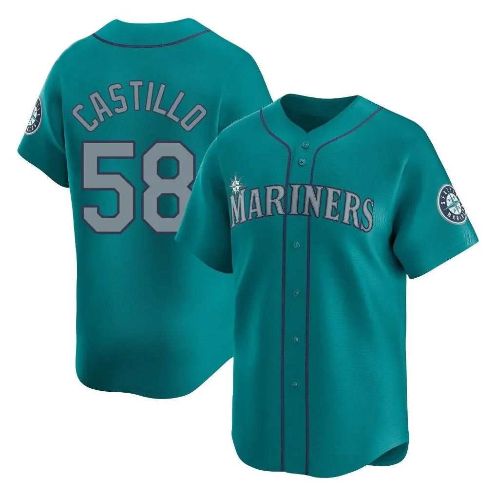 Kooe S.Mariners #58 Luis Castillo Player Teal Home Limited Stitched Jerseys