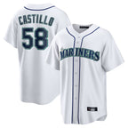Kooe S.Mariners #58 Luis Castillo Player White Home Game Stitched Jerseys