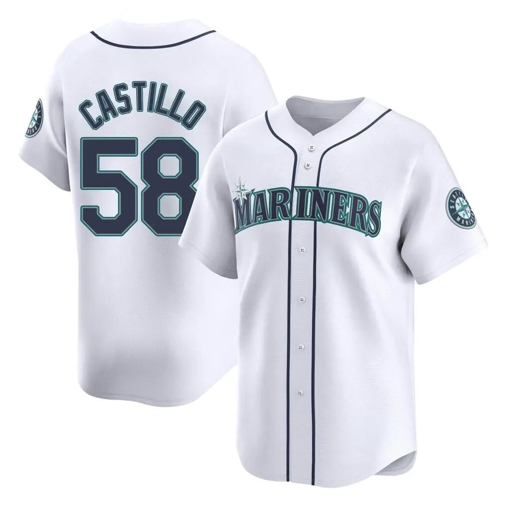 Kooe S.Mariners #58 Luis Castillo Player White Home Limited Stitched Jerseys