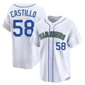 Kooe S.Mariners #58 Luis Castillo Player White Throwback Cooperstown Collection Limited Game Stitched Jerseys
