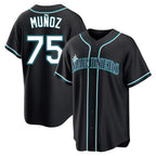 Kooe S.Mariners #75 Andres Munoz Player Black Fashion Home Limited Stitched Jerseys