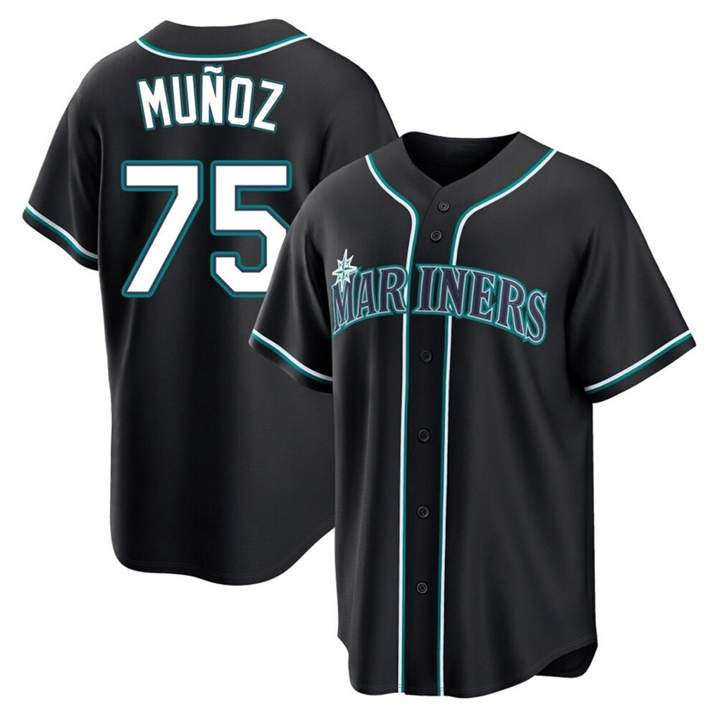 Kooe S.Mariners #75 Andres Munoz Player Black Fashion Home Limited Stitched Jerseys