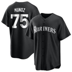 Kooe S.Mariners #75 Andres Munoz Player Black Home Limited Stitched Jerseys