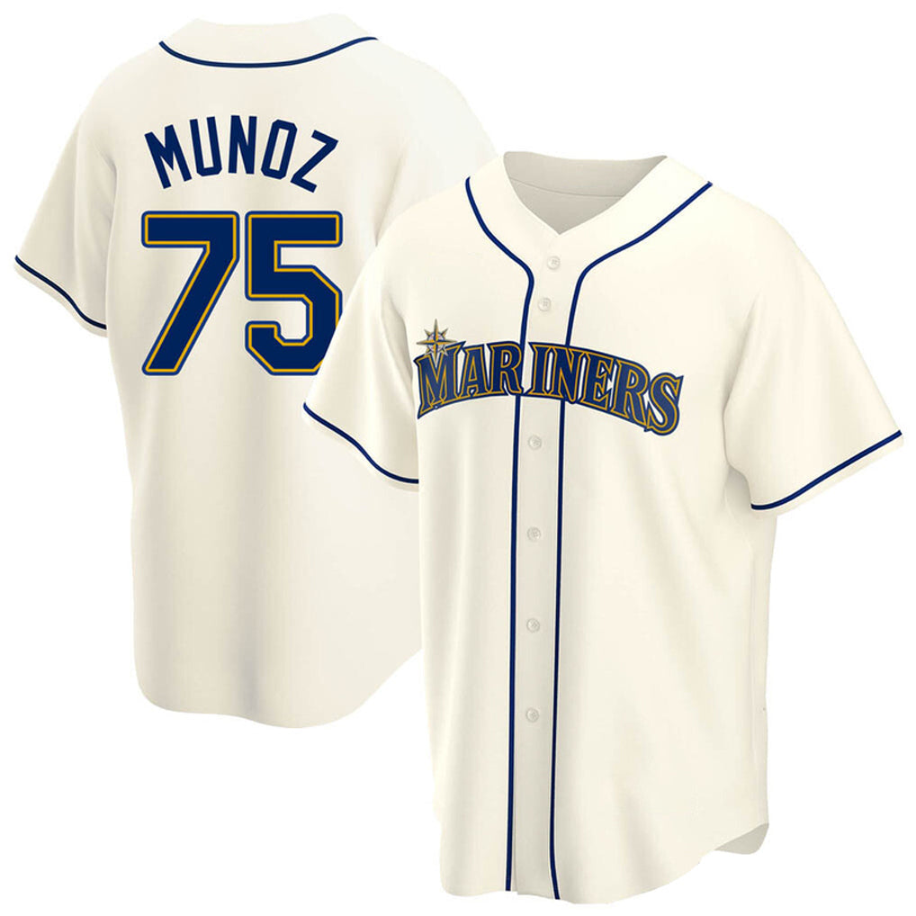 Kooe S.Mariners #75 Andres Munoz Player Cream Home Game Stitched Jerseys