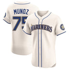 Kooe S.Mariners #75 Andres Munoz Player Cream Home Limited Elite Stitched Jerseys