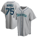 Kooe S.Mariners #75 Andres Munoz Player Gray Home Game Stitched Jerseys