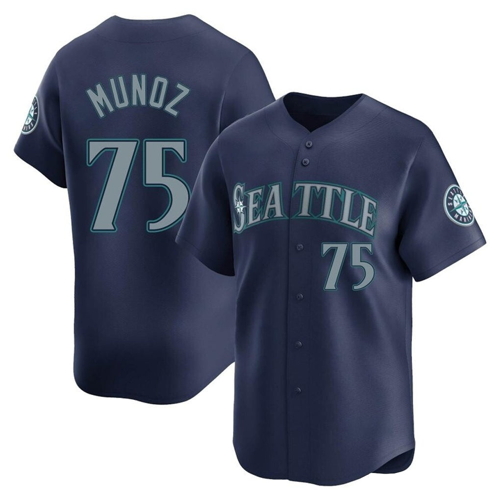 Kooe S.Mariners #75 Andres Munoz Player Navy Home Limited Stitched Jerseys
