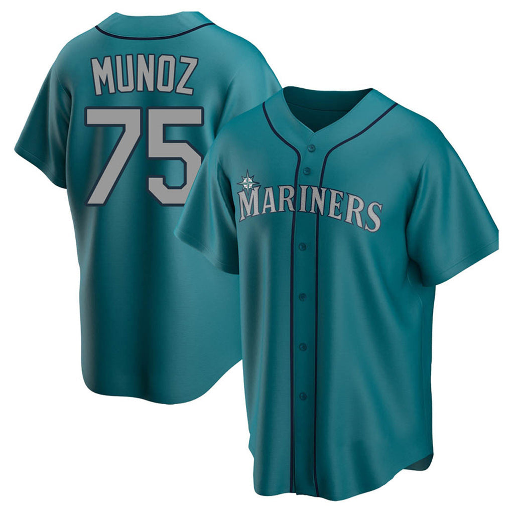 Kooe S.Mariners #75 Andres Munoz Player Teal Home Game Stitched Jerseys