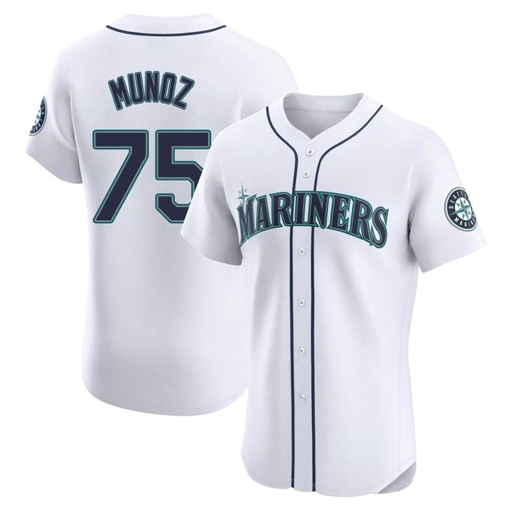 Kooe S.Mariners #75 Andres Munoz Player White Home Limited Elite Stitched Jerseys