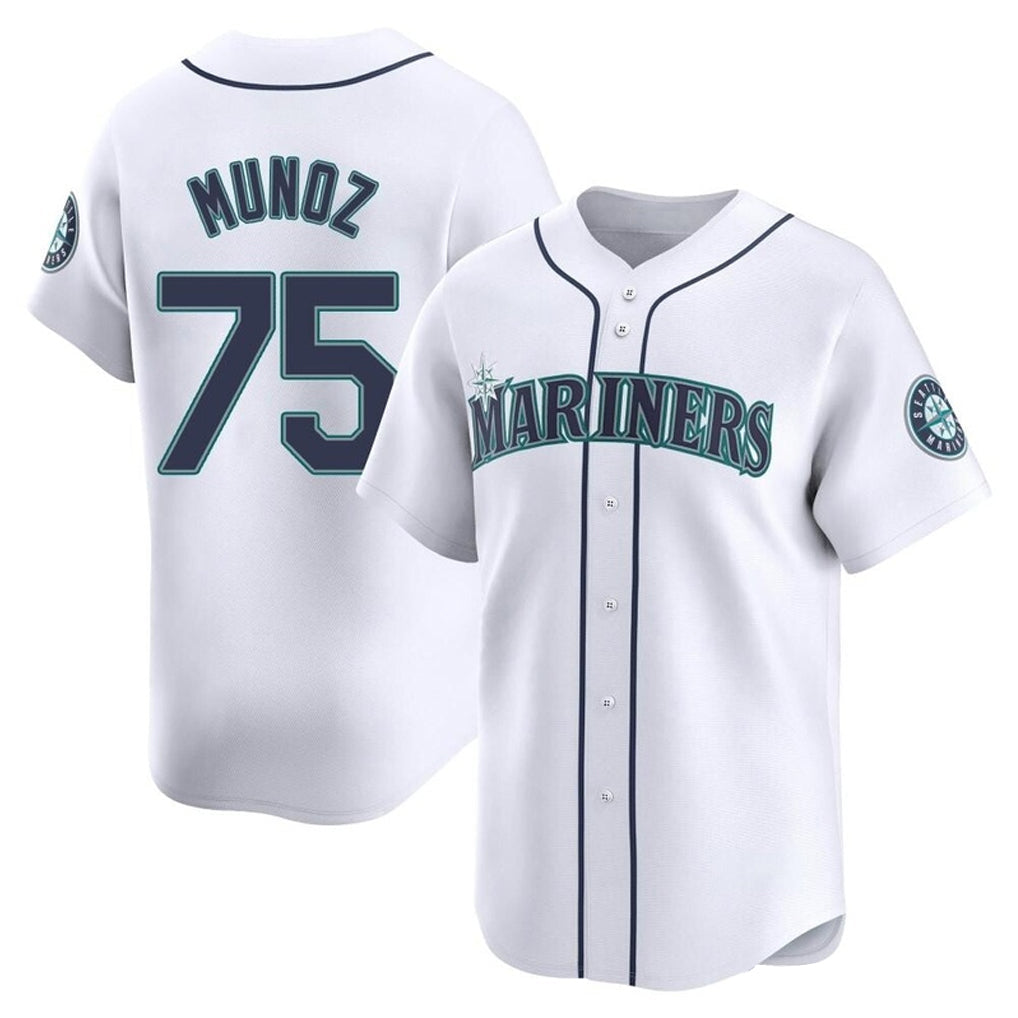 Kooe S.Mariners #75 Andres Munoz Player White Home Limited Stitched Jerseys