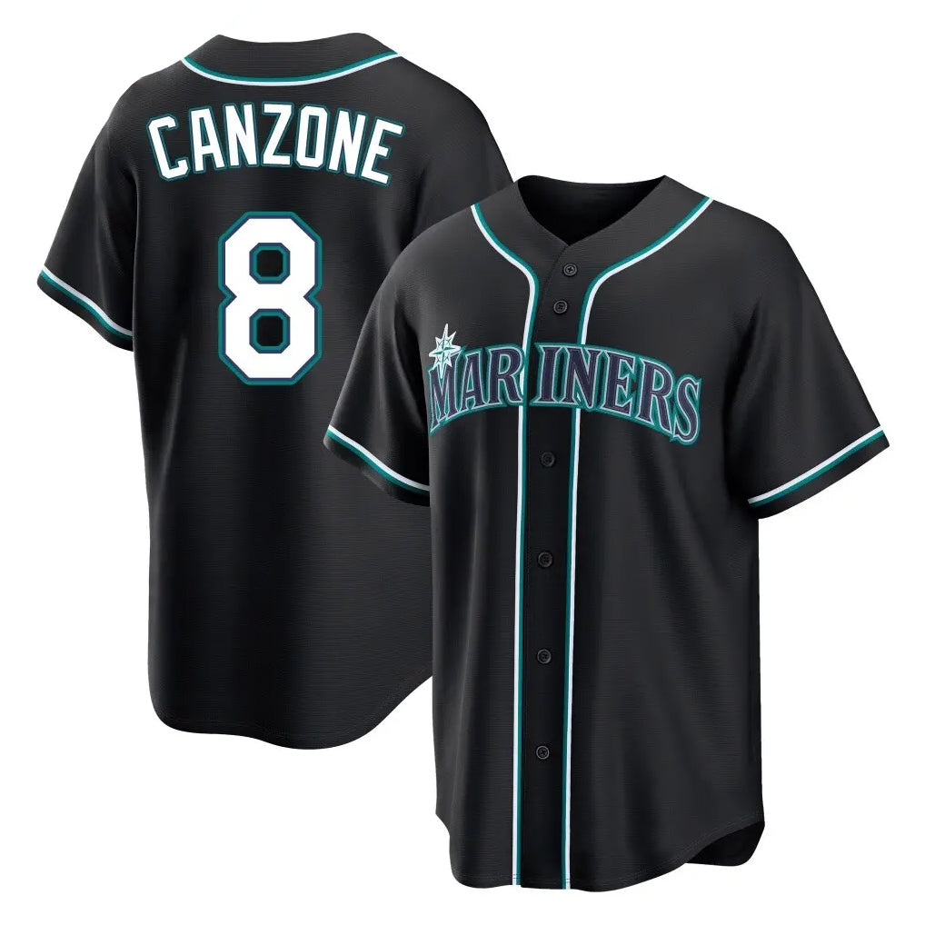 Kooe S.Mariners #8 Dominic Canzone Player Black Fashion Home Limited Stitched Jerseys