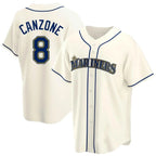 Kooe S.Mariners #8 Dominic Canzone Player Cream Home Game Stitched Jerseys