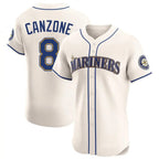 Kooe S.Mariners #8 Dominic Canzone Player Cream Home Limited Elite Stitched Jerseys