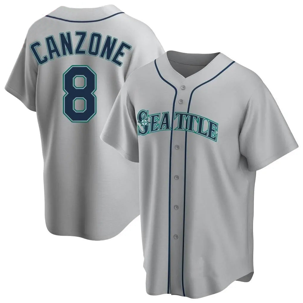 Kooe S.Mariners #8 Dominic Canzone Player Gray Home Game Stitched Jerseys