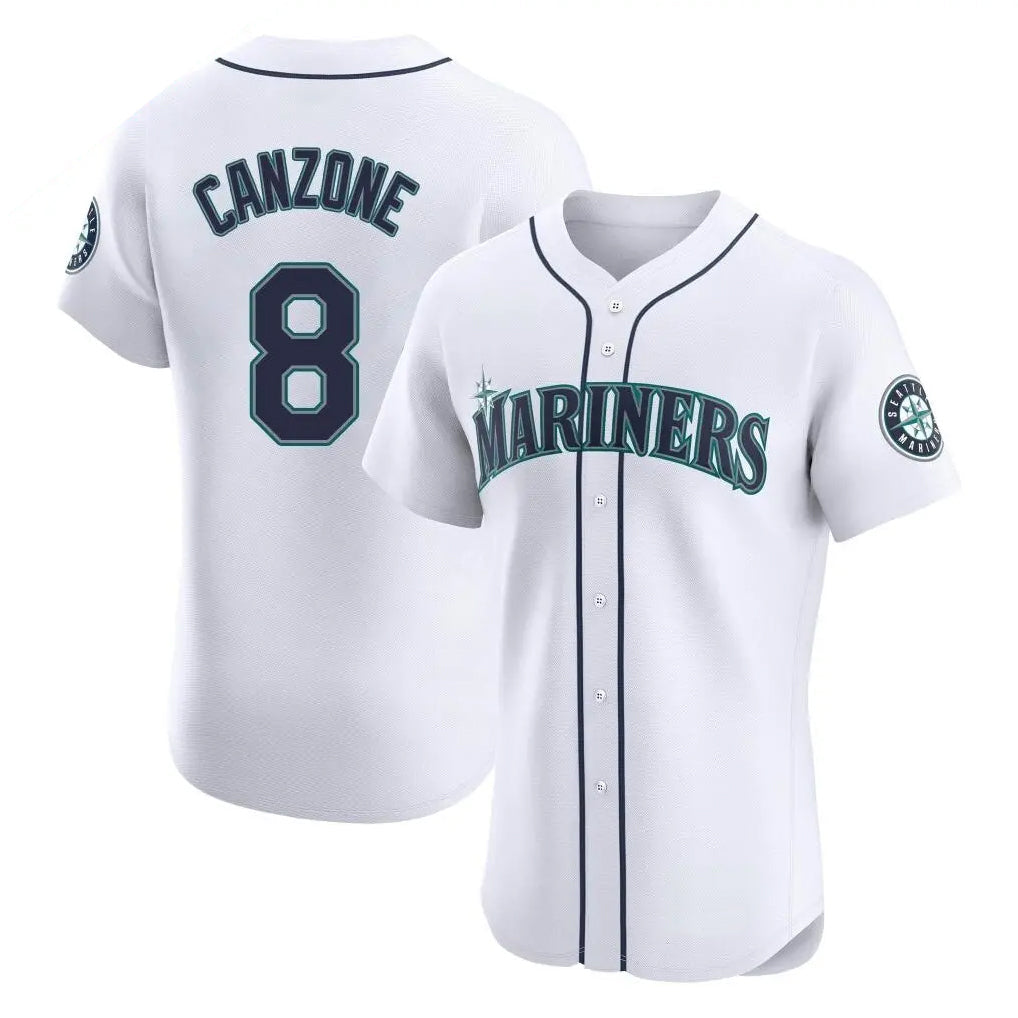 Kooe S.Mariners #8 Dominic Canzone Player White Home Limited Elite Stitched Jerseys
