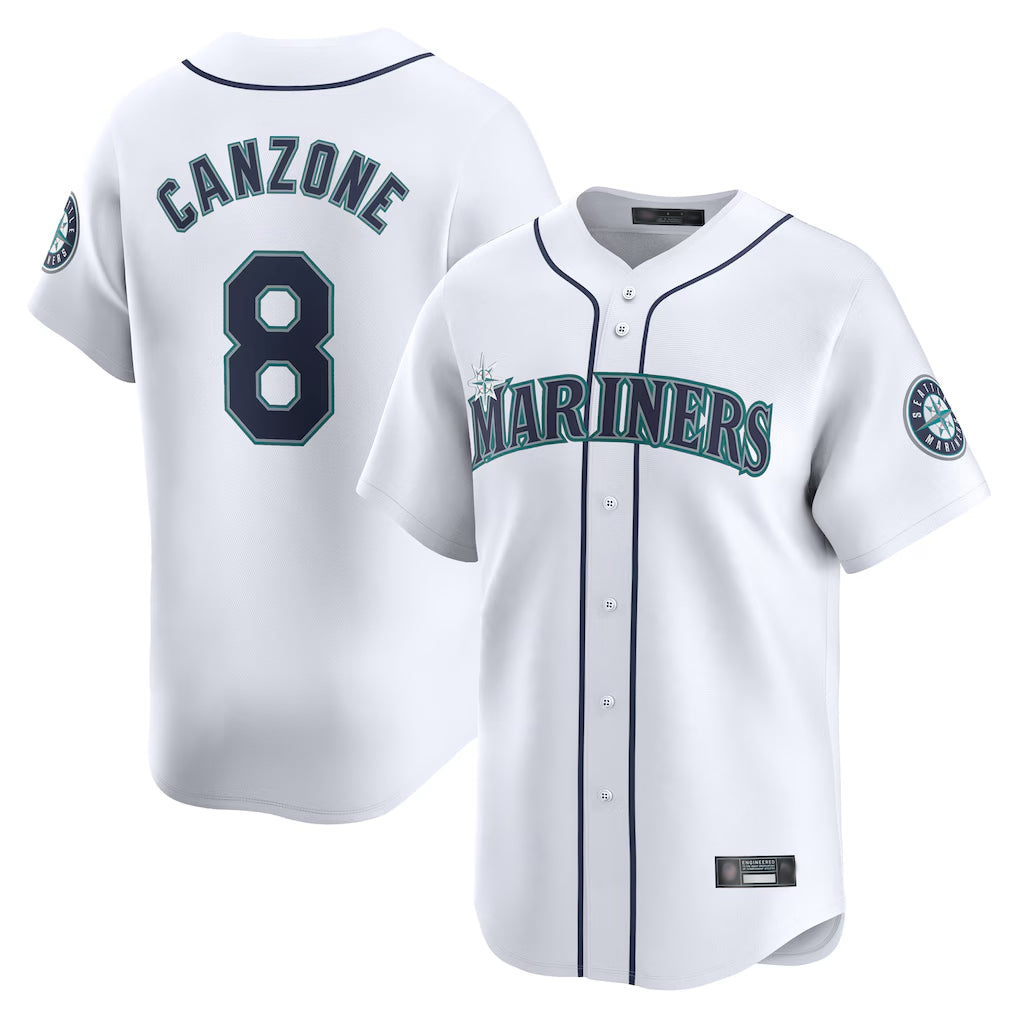 Kooe S.Mariners #8 Dominic Canzone Player White Home Limited Stitched Jerseys