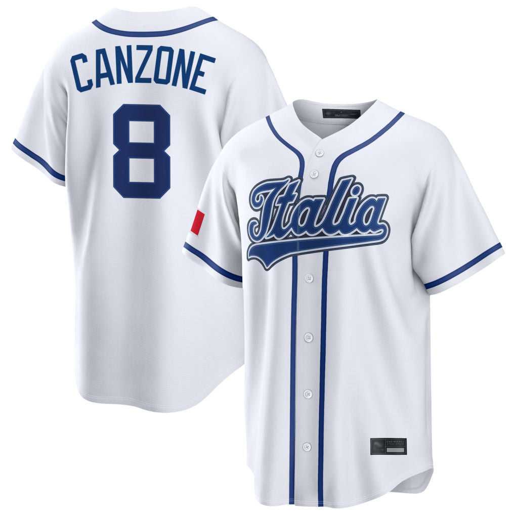 Kooe S.Mariners #8 Dominic Canzone Player White Italy 2026 World Classic Home Game Stitched Jerseys