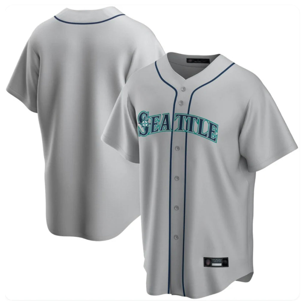 Kooe S.Mariners Blank Player Gray Home Game Stitched Jerseys