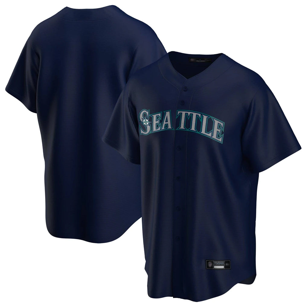 Kooe S.Mariners Blank Player Navy Home Game Stitched Jerseys