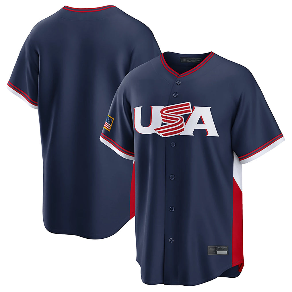 Kooe S.Mariners Blank Player Navy USA 2026 World Classic Road Stitched Jerseys