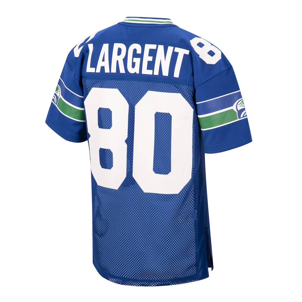 Kooe S.Seahawks 1985 #80 Steve Largent Mitchell & Ness Royal Authentic Throwback Retired Player Stitched Puhic Jersey