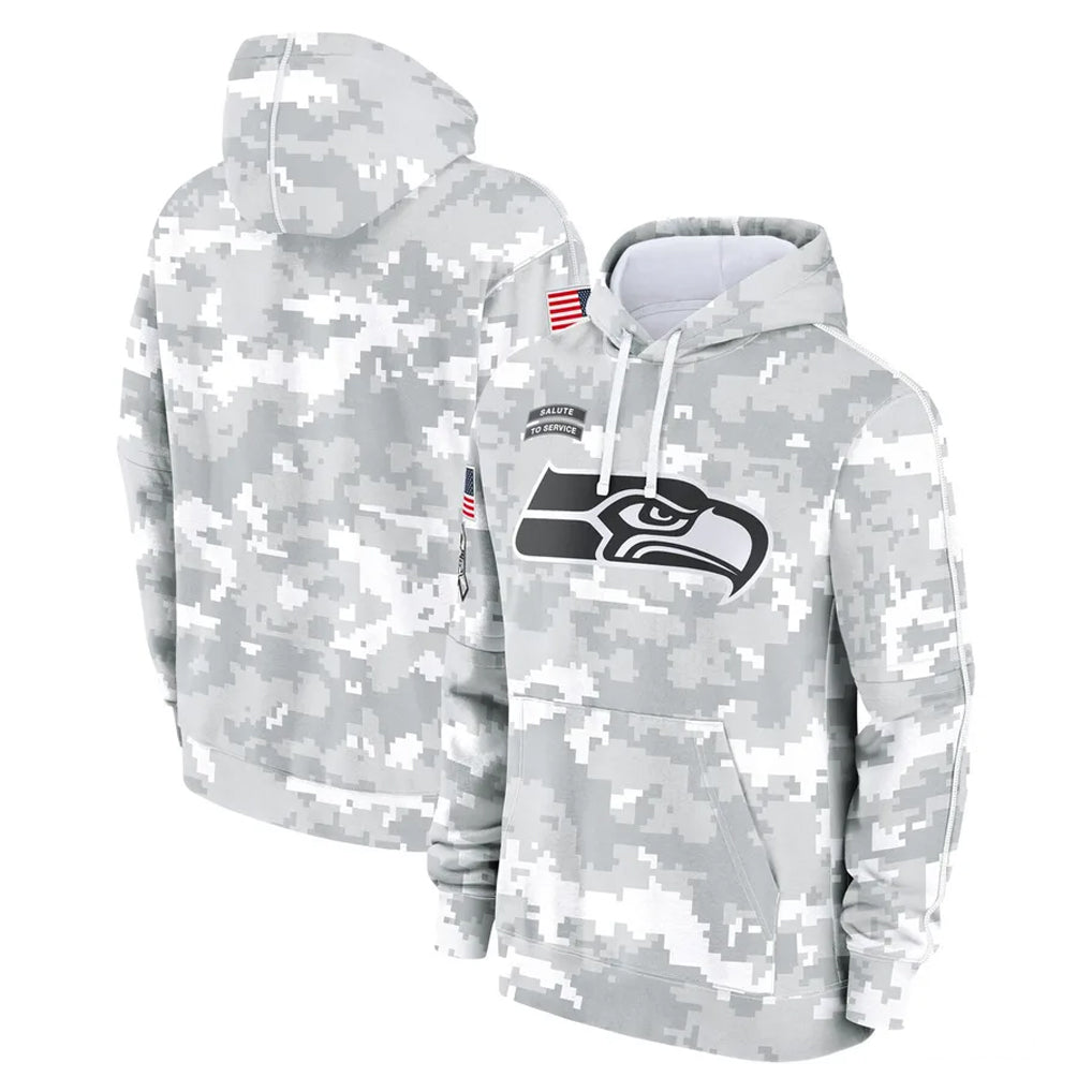 Kooe S.Seahawks Arctic Camo Limited Salute to Service Pullover Hoodies Game Blank Player Stitched Jerseys