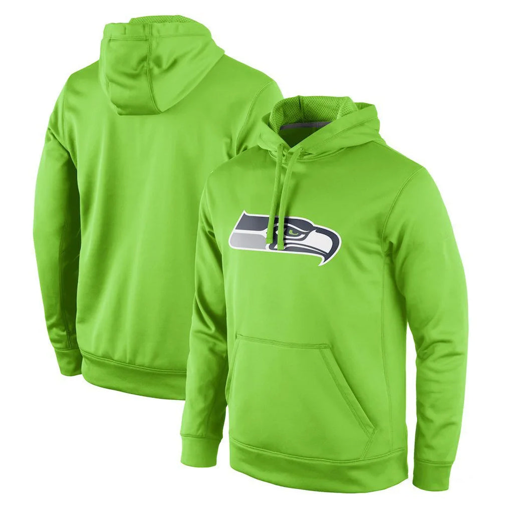 Kooe S.Seahawks Green LOGO Pullover Hoodies Game Blank Player Stitched Jerseys