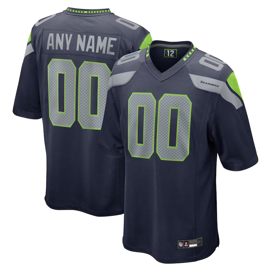 Kooe Custom S.Seahawks Home Game Stitched Jerseys