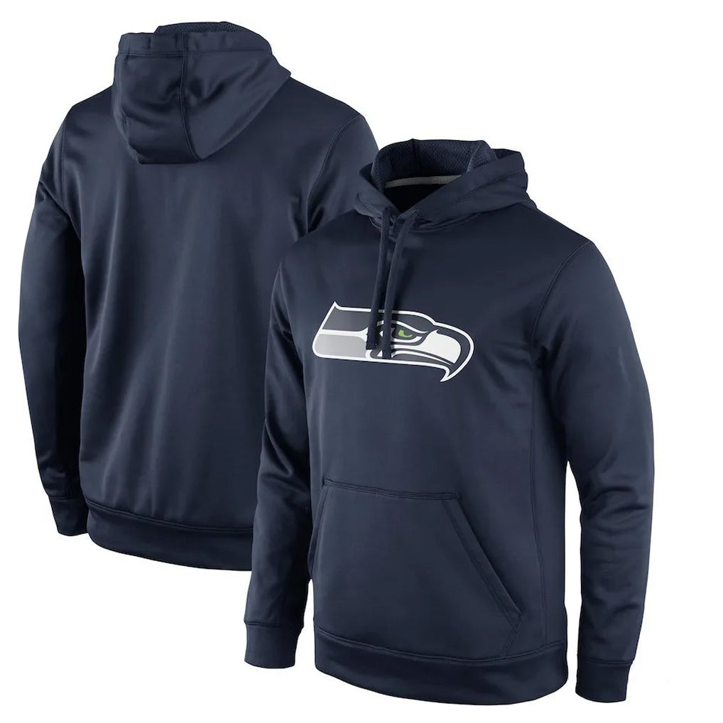 Kooe S.Seahawks Navy LOGO Pullover Hoodies Game Blank Player Stitched Jerseys