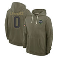Kooe S.Seahawks #0 DeMarcus Lawrence Player Olive Salute to Service Pullover Hoodies Limited Stitched Jerseys