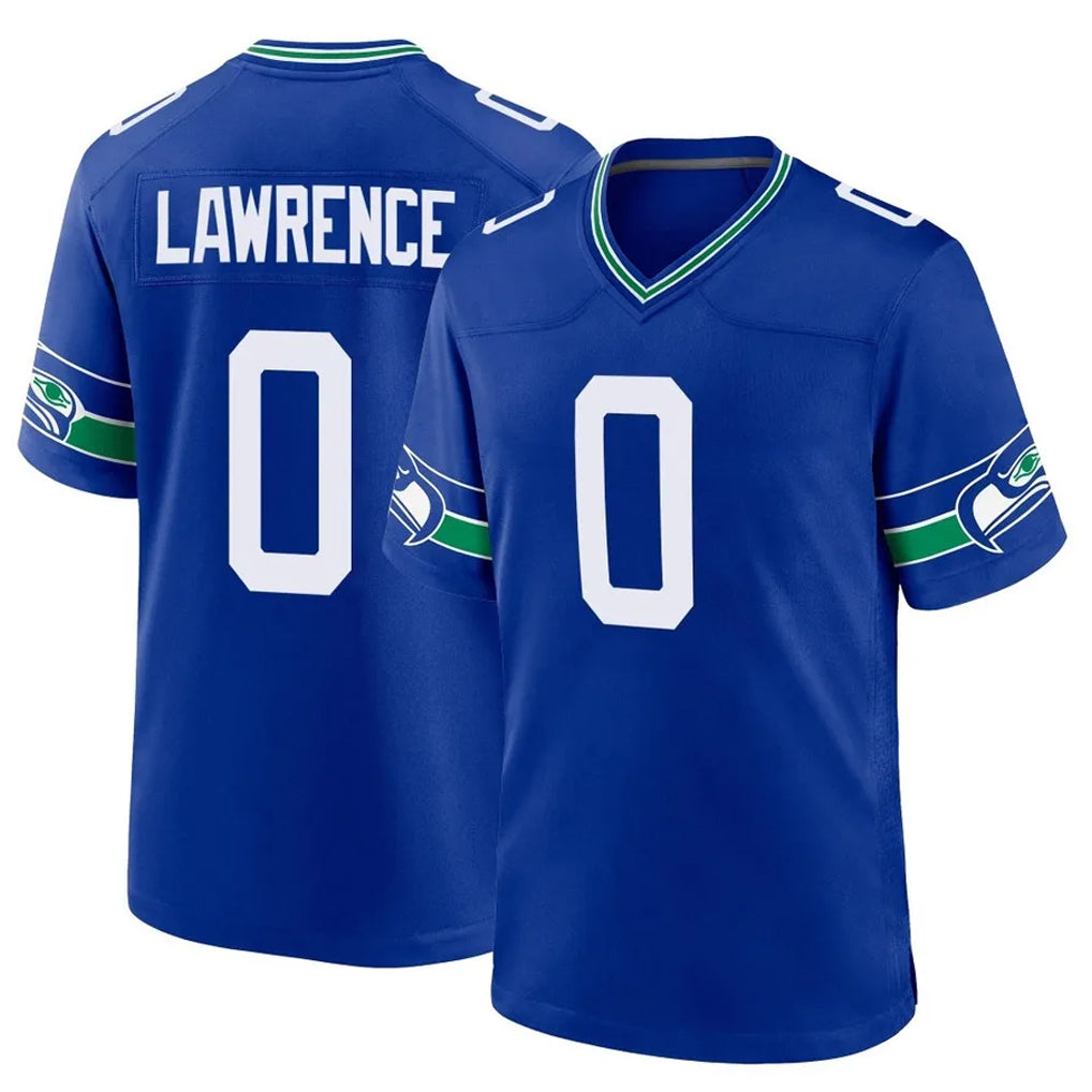 Kooe S.Seahawks #0 DeMarcus Lawrence Player Royal Throwback Home Game Stitched Jerseys