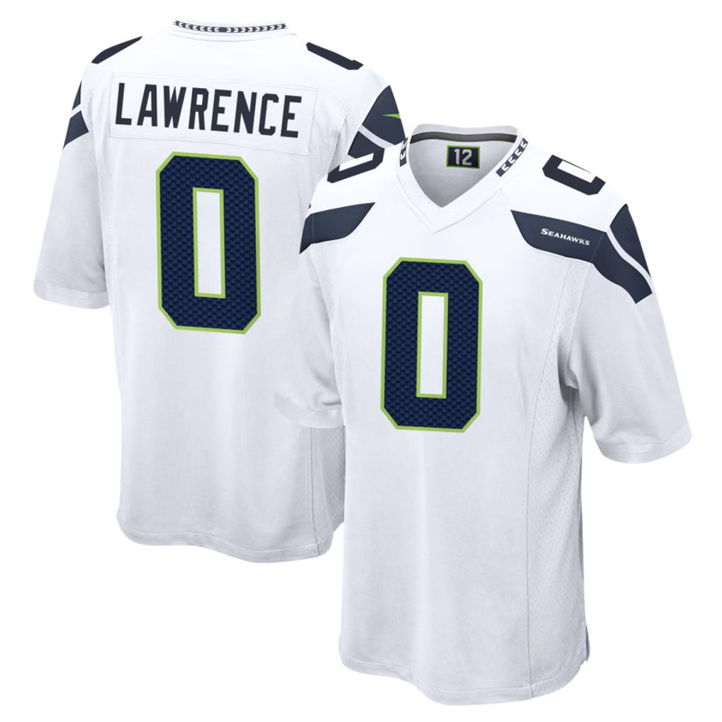 Kooe S.Seahawks #0 DeMarcus Lawrence Player White Home Game Stitched Jerseys