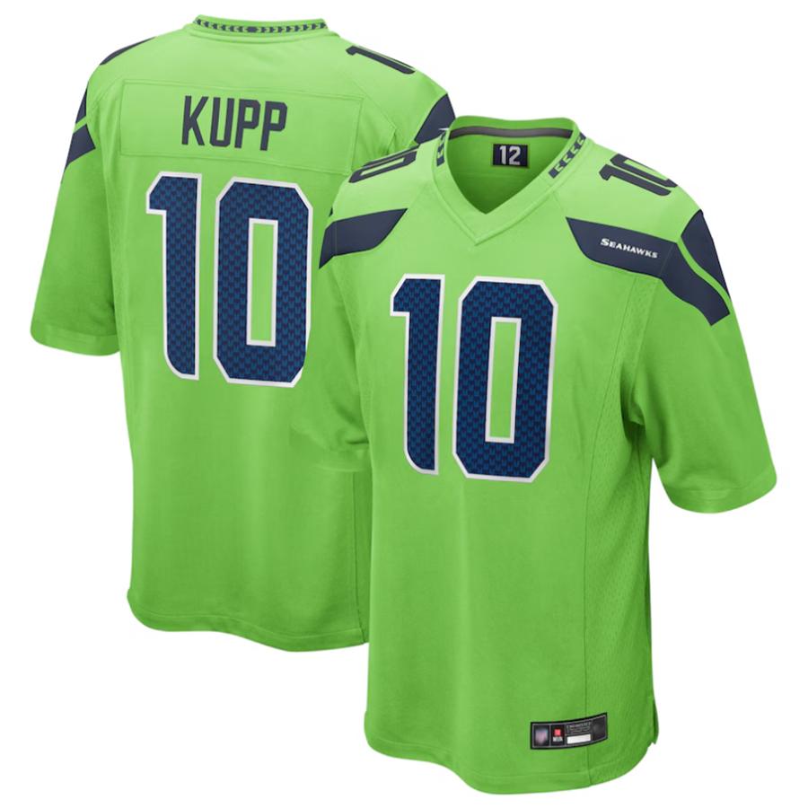 Kooe S.Seahawks #10 Cooper Kupp Player Green Game Replica Stitched Jerseys