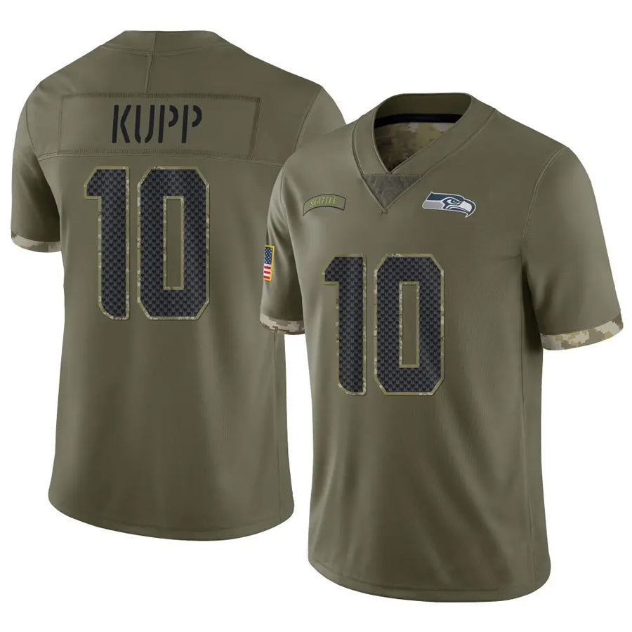 Kooe S.Seahawks #10 Cooper Kupp Player Salute to Service Olive Stitched Jerseys