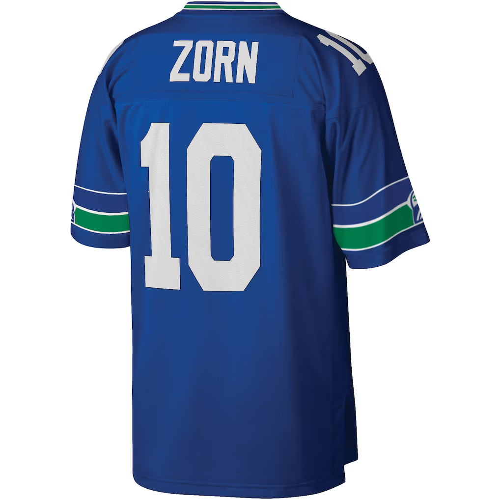 Kooe S.Seahawks #10 Jim Zorn Mitchell & Ness Royal Legacy Replica Jersey