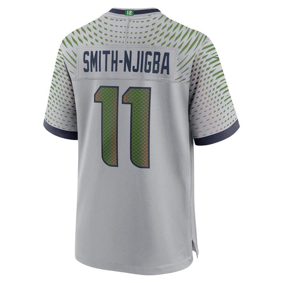 Kooe S.Seahawks #11 Jaxon Smith-Njigba Player Grey Rivalries Collection Game Stitched Jerseys