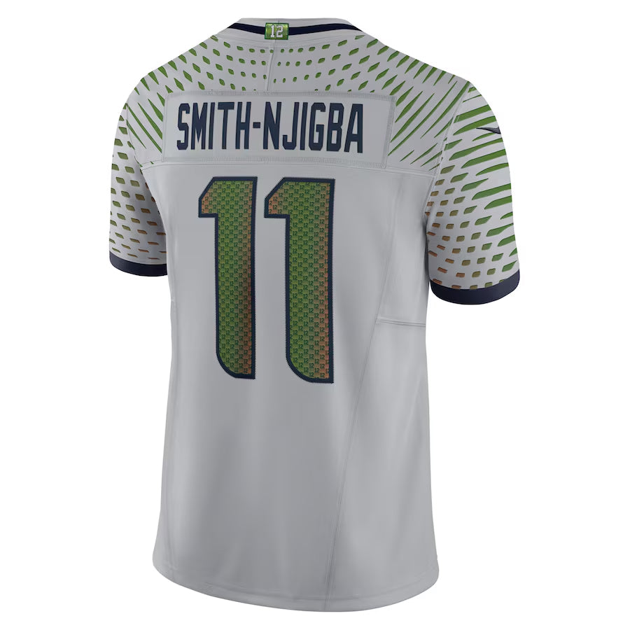 Kooe S.Seahawks #11 Jaxon Smith-Njigba Player Grey Rivalries Collection Limited Stitched Jerseys