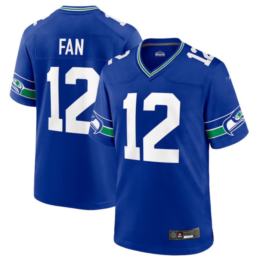 Kooe S.Seahawks #12 12s Royal Throwback Player Game Jersey Stitched American Stitched Jerseys