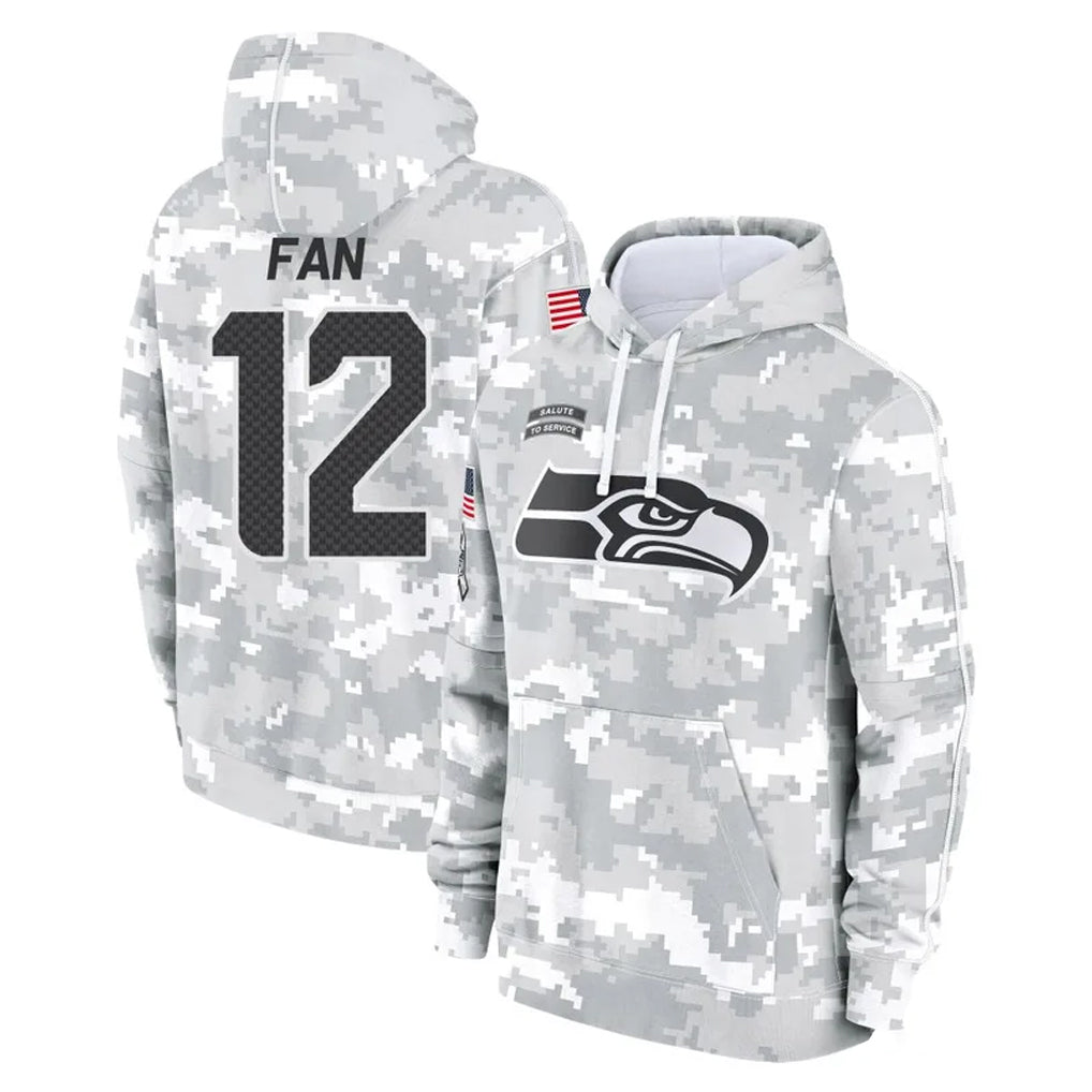 Kooe S.Seahawks #12 12th Fan Player Arctic Camo Limited Salute to Service Pullover Hoodies Game Stitched Jerseys