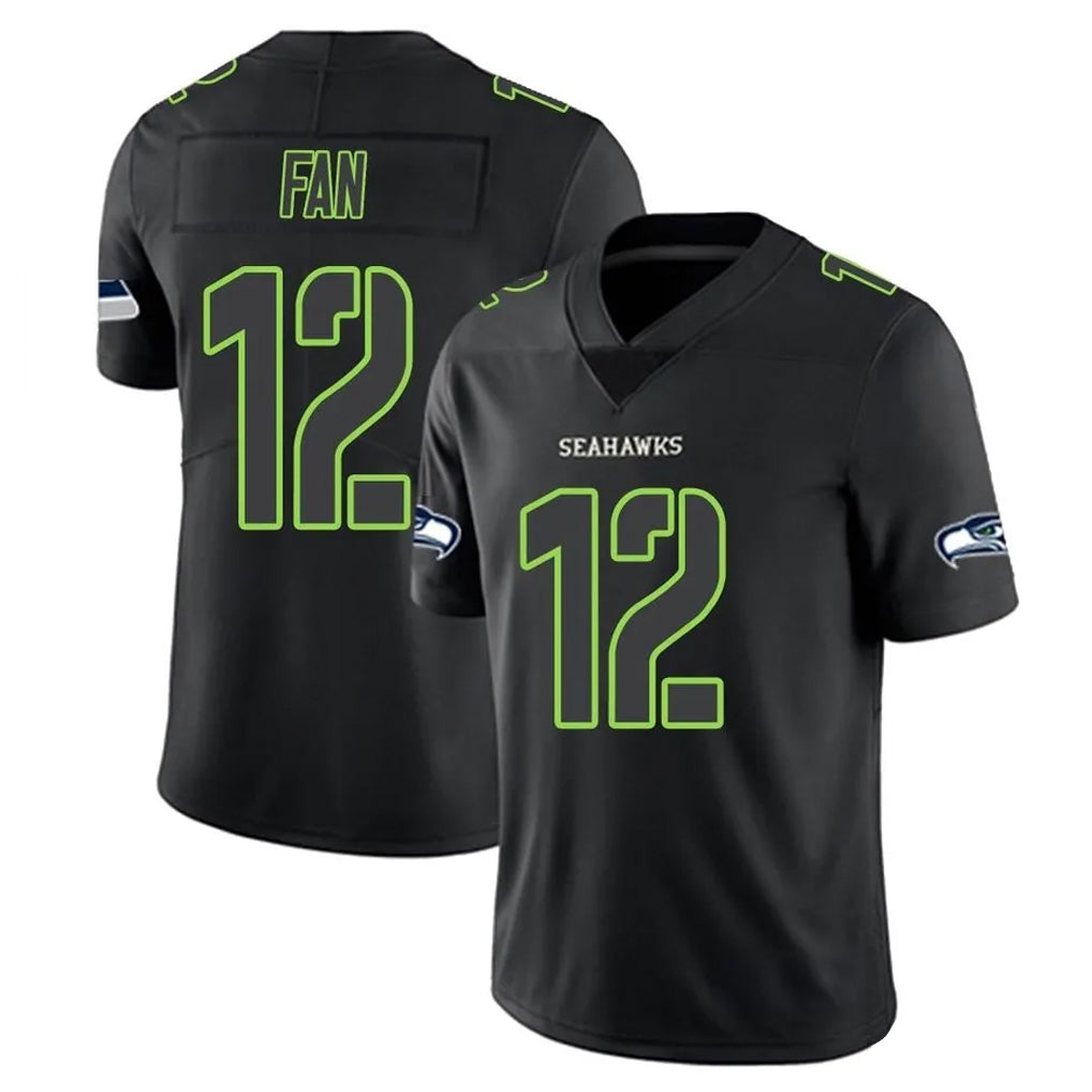 Kooe S.Seahawks #12 12th Fan Player Black Impact Limited Home Game Stitched Jerseys
