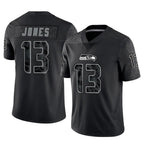Kooe S.Seahawks #13 Ernest Jones IV Player Black Limited Reflective Home Game Stitched Jerseys