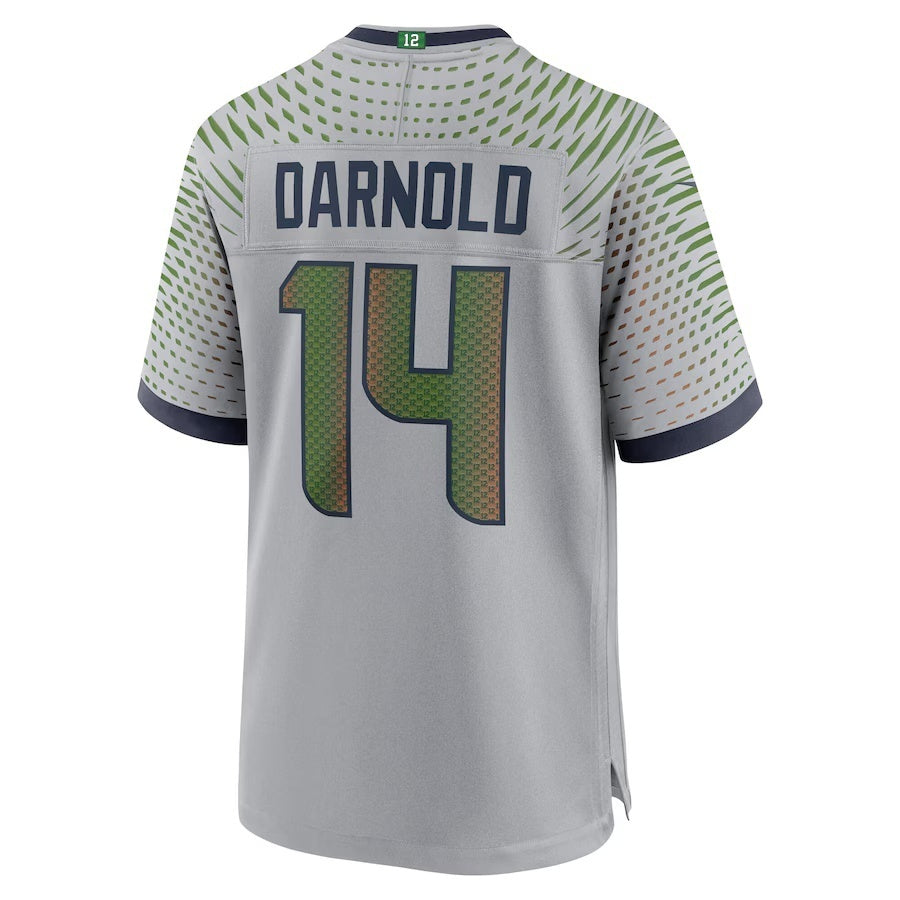 Kooe S.Seahawks #14 Sam Darnold 2025 Rivalries Collection Game Wolf Gray Stitched Jerseys