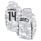 Kooe S.Seahawks #14 Sam Darnold Player Arctic Camo Limited Salute to Service Pullover Hoodies Game Stitched Jerseys