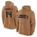 Kooe S.Seahawks #14 Sam Darnold Player Brown Limited Salute to Service Pullover Hoodies Game Stitched Jerseys